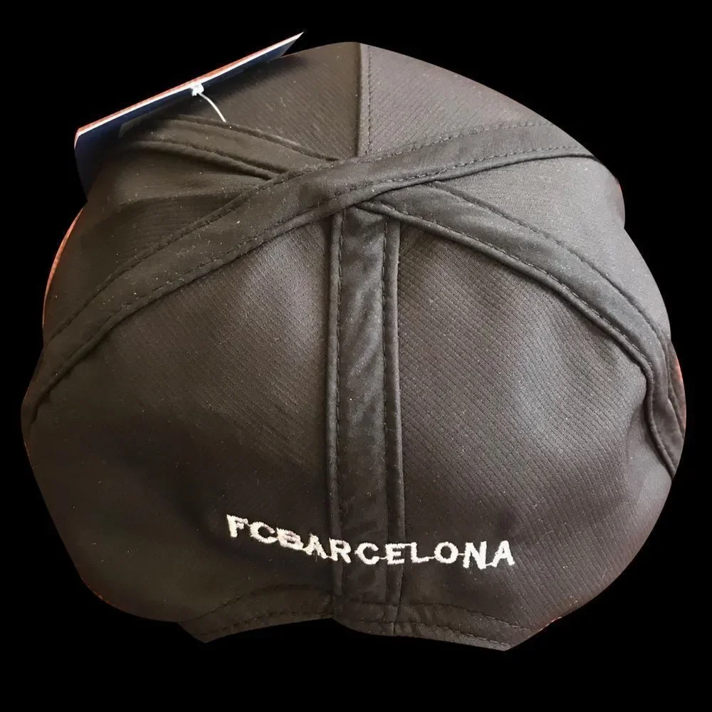 FC Barcelona Unisex Soccer Flat Brim Hat Black Adjustable Cap‎